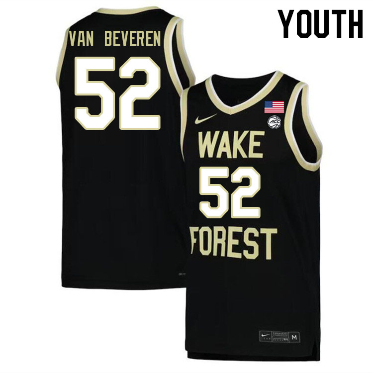 Youth #52 Grant van Beveren Wake Forest Demon Deacons 2022-23 College Stitchec Basketball Jerseys Sa